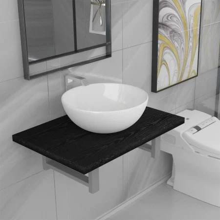 Conjunto de muebles de baño 2 piezas cerámica negro de , Muebles de baño - Ref: Foro24-279336, Precio: 83,70 €, Descuento: %