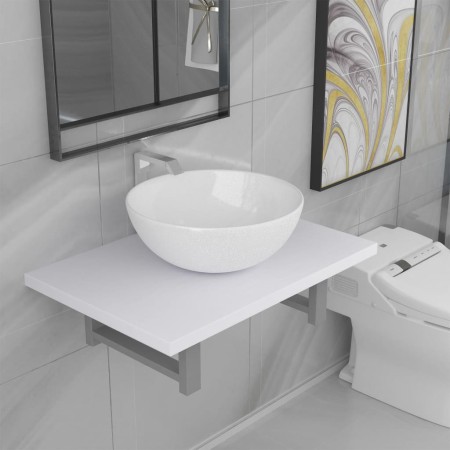 Zweiteiliges Badezimmermöbelset aus weißer Keramik. von , Badezimmermöbel - Ref: Foro24-279341, Preis: 86,45 €, Rabatt: %