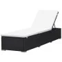 Liegestuhl mit schwarzem Kunststoff-Rattankissen von , Liegen - Ref: Foro24-42677, Preis: 222,20 €, Rabatt: %