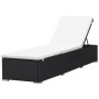 Tumbona con cojín de ratán sintético negro de , Tumbonas - Ref: Foro24-42677, Precio: 226,52 €, Descuento: %
