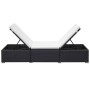 Tumbona con cojín de ratán sintético negro de , Tumbonas - Ref: Foro24-42677, Precio: 226,52 €, Descuento: %