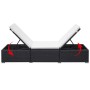 Tumbona con cojín de ratán sintético negro de , Tumbonas - Ref: Foro24-42677, Precio: 226,52 €, Descuento: %