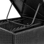 Liegestuhl mit schwarzem Kunststoff-Rattankissen von , Liegen - Ref: Foro24-42677, Preis: 222,20 €, Rabatt: %