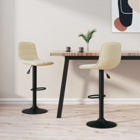 Küchenhocker, 2 Stück, cremefarbenes Samtgewebe. von , Küchenhocker - Ref: Foro24-333990, Preis: 104,56 €, Rabatt: %