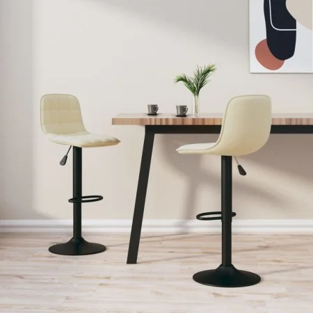 Kitchen stools 2 units cream velvet by , Kitchen stools - Ref: Foro24-333990, Price: 103,00 €, Discount: %