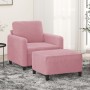 Sillón con taburete terciopelo rosa 60 cm | Foro24.es | Tu tienda online para hogar, jardín y más Foro24.es