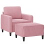 Sillón con taburete terciopelo rosa 60 cm | Foro24.es | Tu tienda online para hogar, jardín y más Foro24.es