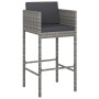 Garden bar furniture set 3 pieces with gray synthetic rattan cushions by vidaXL, Garden sets - Ref: Foro24-3094788, Price: 24...