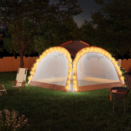 LED-Partyzelt 4 Wände grau und orange 3,6x3,6x2,3 m von vidaXL, Zelte und Pavillons - Ref: Foro24-93077, Preis: 156,22 €, Rab...