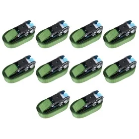 Ratchet tie-down straps 10 units green 800 daN 6 m by , Tie down straps - Ref: Foro24-148894, Price: 34,05 €, Discount: %