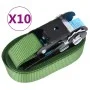 Ratchet tie-down straps 10 units green 800 daN 6 m by , Tie down straps - Ref: Foro24-148894, Price: 34,05 €, Discount: %