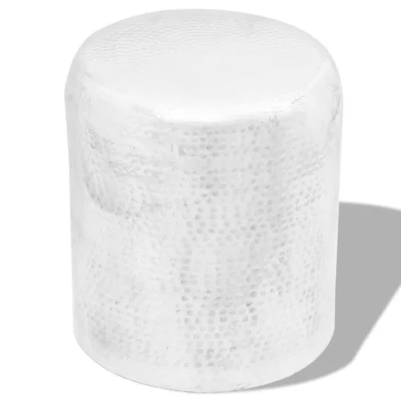 Gehämmerter silberner Aluminiumhocker/Couchtisch von , Seitentische - Ref: Foro24-242326, Preis: 93,63 €, Rabatt: %