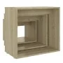 Stackable tables 3 pieces plywood oak Sonoma by , Side tables - Ref: Foro24-808579, Price: 47,87 €, Discount: %
