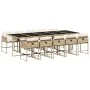 Set comedor de jardín 11 pzas con cojines ratán sintético beige de , Conjuntos de jardín - Ref: Foro24-3211294, Precio: 789,4...
