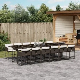 Set muebles de jardín 13 pzas y cojines ratán sintético marrón by , Garden sets - Ref: Foro24-3211305, Price: 890,17 €, Disco...