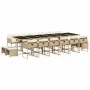 Set comedor de jardín 17 pzas con cojines ratán sintético beige by , Garden sets - Ref: Foro24-3211366, Price: 1,00 €, Discou...