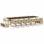 Set comedor de jardín 17 pzas con cojines ratán sintético beige by , Garden sets - Ref: Foro24-3211366, Price: 881,84 €, Disc...