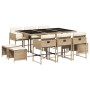 Set comedor de jardín 11 pzas con cojines ratán sintético beige de , Conjuntos de jardín - Ref: Foro24-3211330, Precio: 482,9...