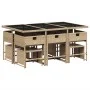 Set comedor de jardín 11 pzas con cojines ratán sintético beige de , Conjuntos de jardín - Ref: Foro24-3211330, Precio: 532,3...