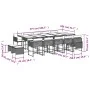 Set comedor de jardín con cojines 15 pzas ratán sintético negro by , Garden sets - Ref: Foro24-3211351, Price: 848,85 €, Disc...