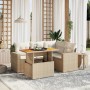 Juego de sofás jardín con cojines 5 pzas ratán sintético beige by , Garden sets - Ref: Foro24-3271296, Price: 388,35 €, Disco...