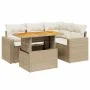 Juego de sofás jardín con cojines 5 pzas ratán sintético beige by , Garden sets - Ref: Foro24-3271296, Price: 415,65 €, Disco...
