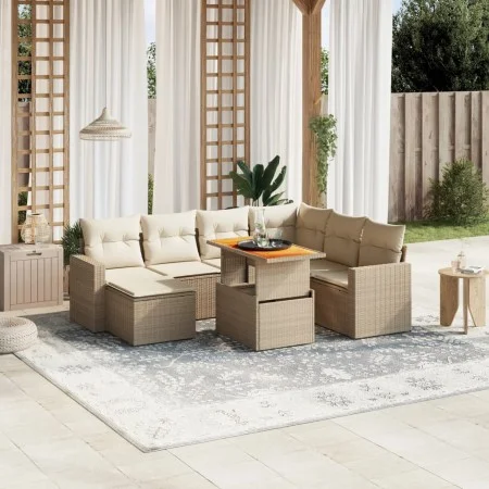 Juego de sofás de jardín con cojines beige 8 pzas ratán PE von , Gartensets - Ref: Foro24-3271429, Preis: 560,53 €, Rabatt: %