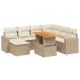 Juego de sofás de jardín con cojines beige 8 pzas ratán PE by , Garden sets - Ref: Foro24-3271429, Price: 532,76 €, Discount: %