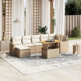 Juego de sofás de jardín con cojines beige 8 pzas ratán PE by , Garden sets - Ref: Foro24-3271422, Price: 560,53 €, Discount: %