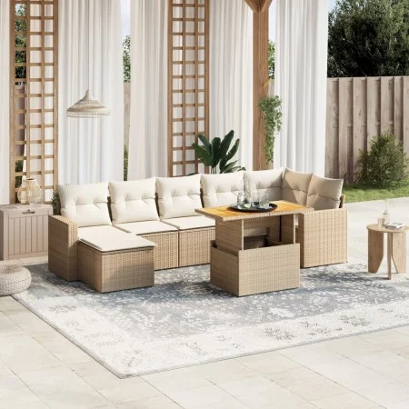 Juego de sofás de jardín con cojines beige 8 pzas ratán PE von , Gartensets - Ref: Foro24-3271422, Preis: 560,53 €, Rabatt: %