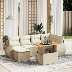 Set sofás de jardín 7 piezas y cojines ratán sintético beige by , Garden sets - Ref: Foro24-3272297, Price: 572,12 €, Discoun...