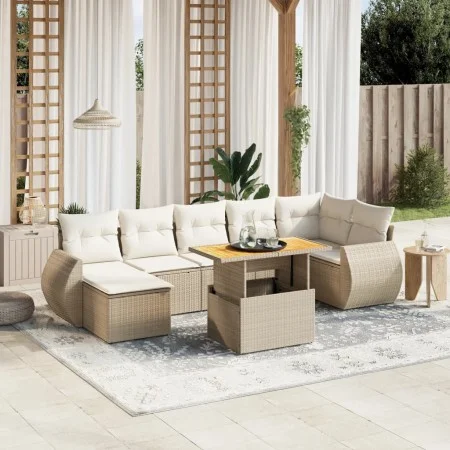 Juego de sofás de jardín con cojines beige 8 pzas ratán PE von , Gartensets - Ref: Foro24-3272304, Preis: 607,75 €, Rabatt: %