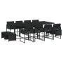 Set comedor de jardín con cojines 13 pzas ratán sintético negro by , Garden sets - Ref: Foro24-3211339, Price: 727,09 €, Disc...