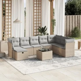 Juego de sofás jardín con cojines beige mezcla 9 pzas ratán PE by , Garden sets - Ref: Foro24-3263285, Price: 532,32 €, Disco...