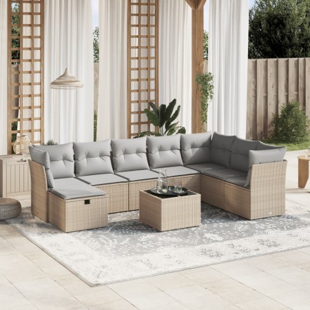 Juego de sofás jardín con cojines beige mezcla 9 pzas ratán PE von , Gartensets - Ref: Foro24-3263285, Preis: 514,88 €, Rabat...
