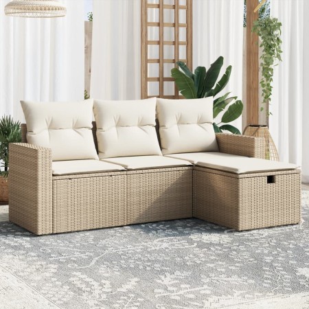 Juego de sofás jardín con cojines 4 pzas ratán sintético beige von , Gartensets - Ref: Foro24-3263444, Preis: 273,47 €, Rabat...