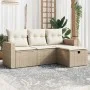 Juego de sofás jardín con cojines 4 pzas ratán sintético beige by , Garden sets - Ref: Foro24-3263444, Price: 290,38 €, Disco...