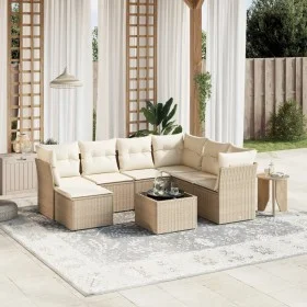 Juego de sofás de jardín con cojines beige 8 pzas ratán PE by , Garden sets - Ref: Foro24-3263224, Price: 521,01 €, Discount: %