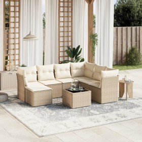 Juego de sofás de jardín con cojines beige 8 pzas ratán PE de , Conjuntos de jardín - Ref: Foro24-3263224, Precio: 509,86 €, ...