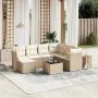 Juego de sofás de jardín con cojines beige 8 pzas ratán PE de , Conjuntos de jardín - Ref: Foro24-3263224, Precio: 518,38 €, ...