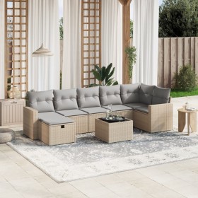 Juego de sofás jardín con cojines beige mezcla 8 pzas ratán PE von , Gartensets - Ref: Foro24-3263515, Preis: 489,40 €, Rabat...