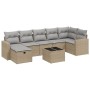Juego de sofás jardín con cojines beige mezcla 8 pzas ratán PE by , Garden sets - Ref: Foro24-3263515, Price: 489,40 €, Disco...