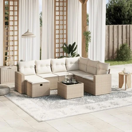 Juego de sofás de jardín con cojines beige 8 pzas ratán PE von , Gartensets - Ref: Foro24-3263534, Preis: 536,54 €, Rabatt: %