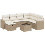 Juego de sofás de jardín con cojines beige 8 pzas ratán PE by , Garden sets - Ref: Foro24-3263534, Price: 514,81 €, Discount: %
