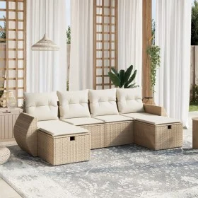 Juego de sofás jardín con cojines 6 pzas ratán sintético beige by , Garden sets - Ref: Foro24-3264164, Price: 457,09 €, Disco...