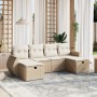 Juego de sofás jardín con cojines 6 pzas ratán sintético beige von , Gartensets - Ref: Foro24-3264164, Preis: 421,16 €, Rabat...
