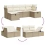 Juego de sofás jardín con cojines 6 pzas ratán sintético beige by , Garden sets - Ref: Foro24-3264164, Price: 457,11 €, Disco...