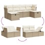 Juego de sofás jardín con cojines 6 pzas ratán sintético beige von , Gartensets - Ref: Foro24-3264164, Preis: 421,16 €, Rabat...