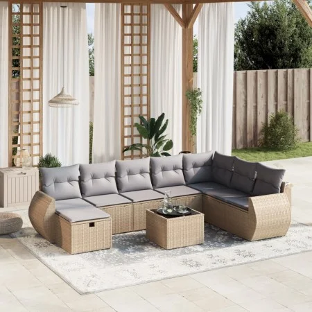 Juego de sofás jardín con cojines beige mezcla 9 pzas ratán PE von , Gartensets - Ref: Foro24-3264215, Preis: 574,64 €, Rabat...