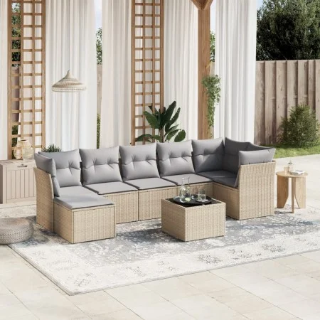 Juego de sofás jardín con cojines beige mezcla 8 pzas ratán PE by , Garden sets - Ref: Foro24-3263205, Price: 472,65 €, Disco...